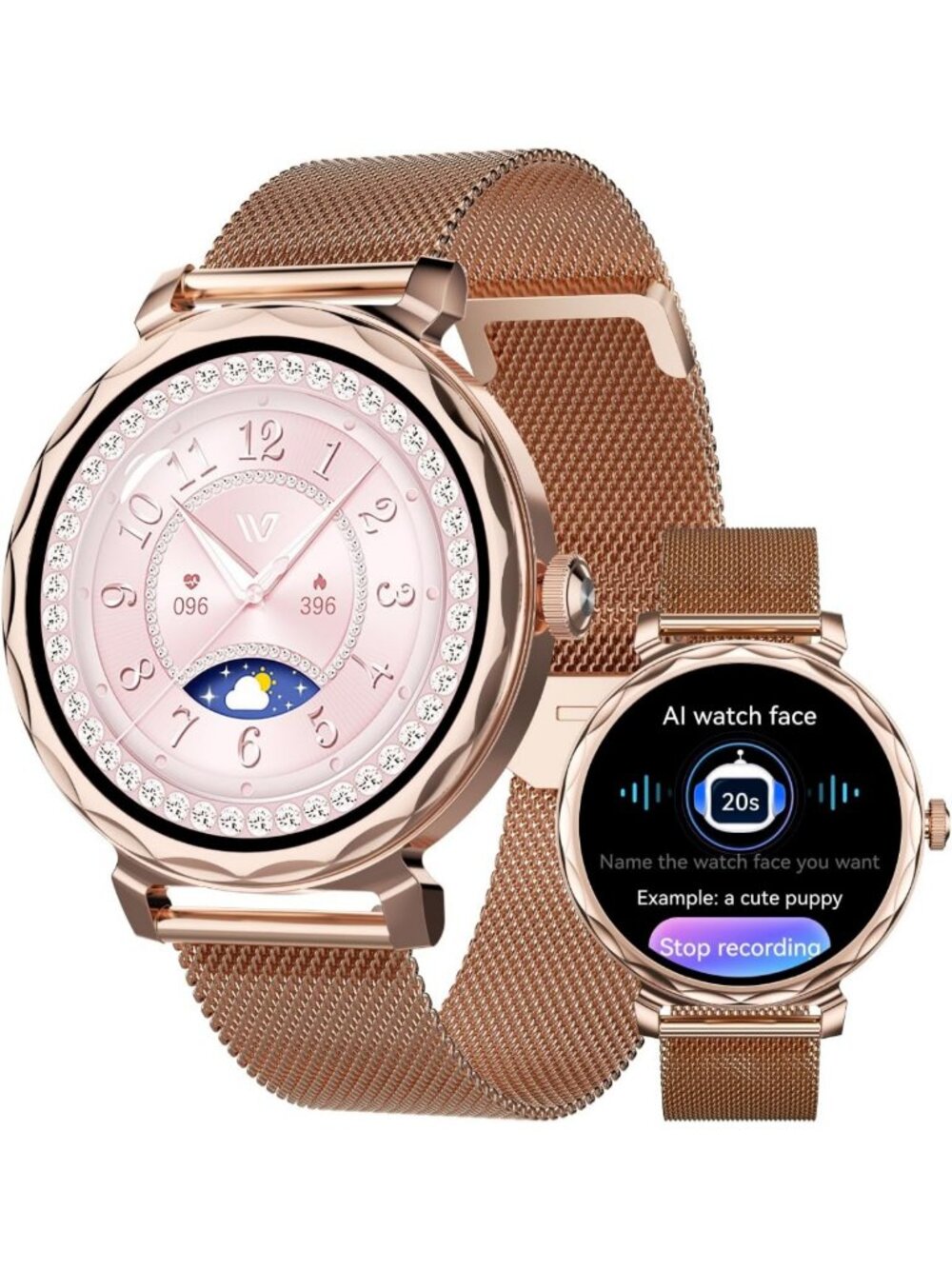 Luxury Smart Watch for Women - AMOLED Display, AI Assistant, Fitness Tracker